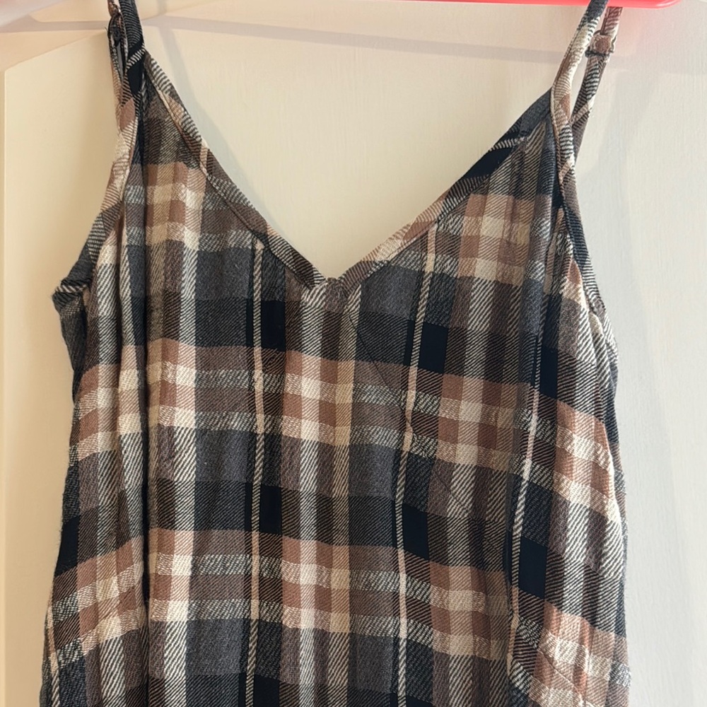 Plaid Spaghetti maxi dress